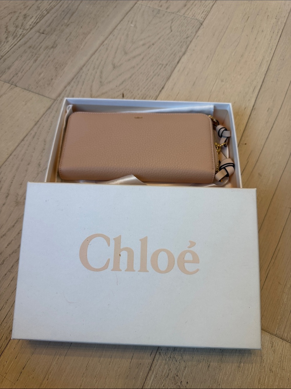 Chloé Blush Pink Leather Zip Wallet